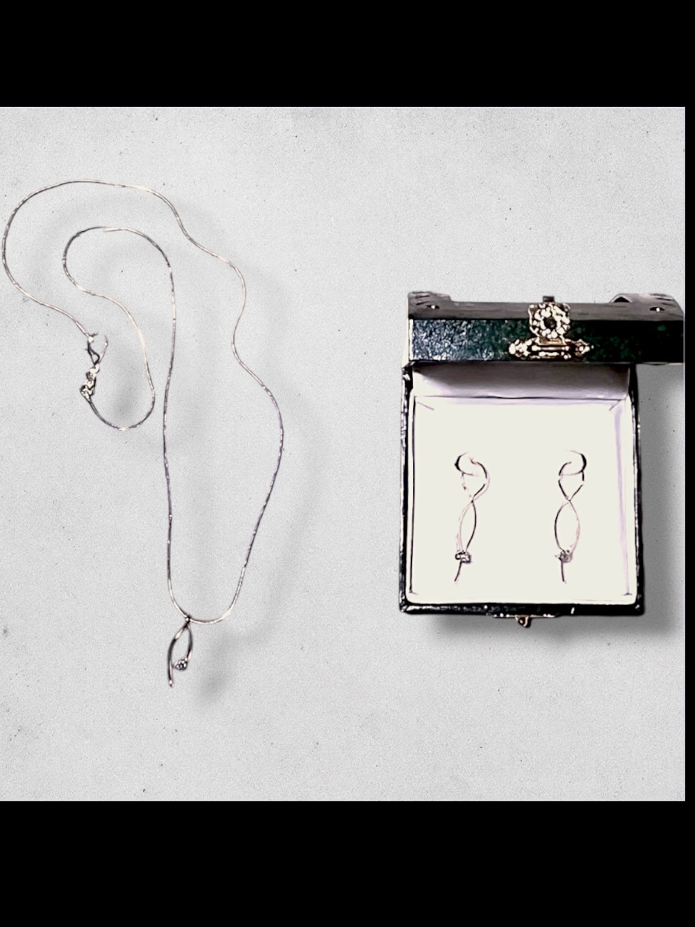 Sterling Silver Curved Pendant Necklace - Elegant Women’s Jewelry